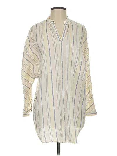Pre-owned Equipment 3/4 Sleeve Button Down Shirt In White
