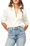 Equipment Aitana Ruffle Placket Button-up Shirt In Nature White