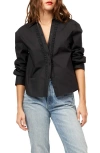 Equipment Aitana Ruffle Placket Button-up Shirt In True Black