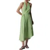 Equipment Alejandra Halter Silk Maxi Dress In Pistachio Green