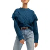 Equipment Amira Fringe Wool & Cashmere Sweater In Deep Lagoon