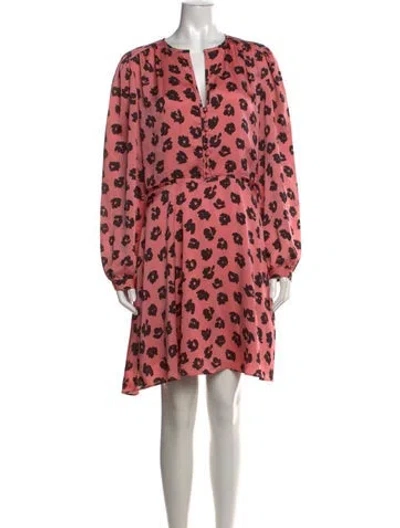 Pre-owned Equipment Animal Print Mini Dress In Pink