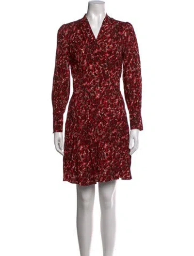 Pre-owned Equipment Animal Print Mini Dress In Red
