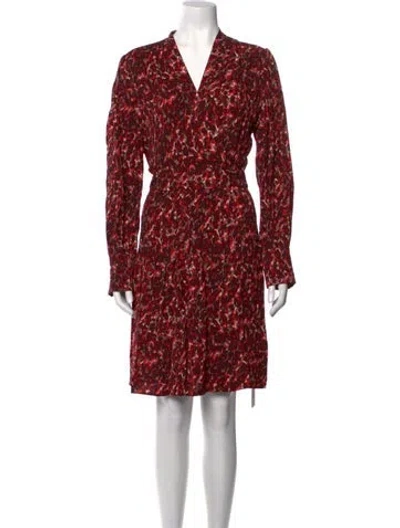 Pre-owned Equipment Animal Print Mini Dress In Red