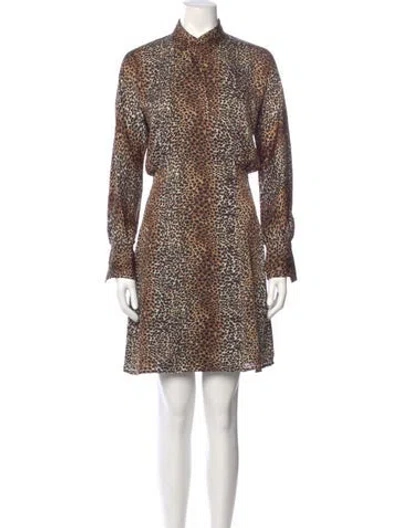 Pre-owned Equipment Animal Print Mini Dress W/ Tags In Neutral