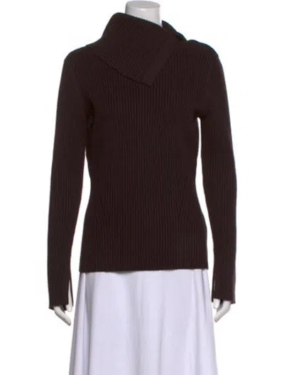 Pre-owned Equipment Asymmetrical Sweater In Brown