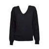 EQUIPMENT EQUIPMENT BLACK CASHMERE V-NECK SWEATER