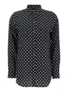 Equipment Black Shirt With All-over Polka Dot Motif And Patch Pockets On The Chest