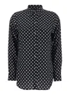 Equipment Black Shirt With All-over Polka Dot Motif And Patch Pockets On The Chest