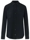 Equipment Patched Chest Pocket Plain Shirt In Blue