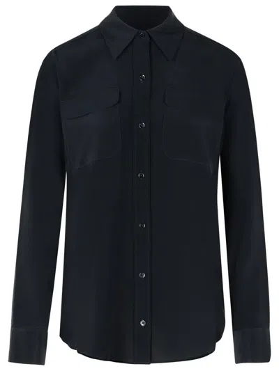 EQUIPMENT EQUIPMENT BLACK SILK SHIRT