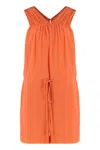 Equipment Cameron Mini Silk Dress In Orange
