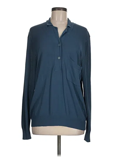 Pre-owned Equipment Cardigan Sweater In Teal