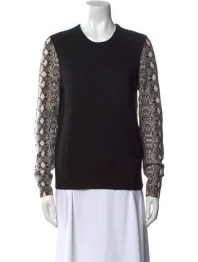Pre-owned Equipment Cashmere Animal Print Sweater In Black