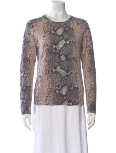 Pre-owned Equipment Cashmere Animal Print Sweater In Black