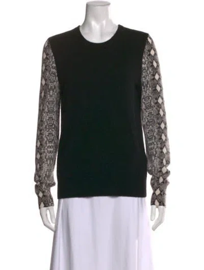 Pre-owned Equipment Cashmere Animal Print Sweater In Black