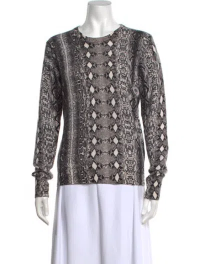 Pre-owned Equipment Cashmere Animal Print Sweater In Black