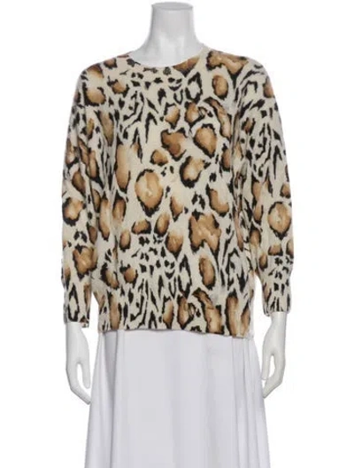 Pre-owned Equipment Cashmere Animal Print Sweater In Multi