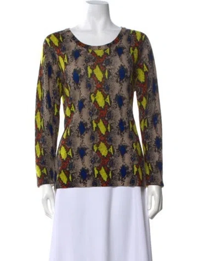 Pre-owned Equipment Cashmere Animal Print Sweater In Multicolor