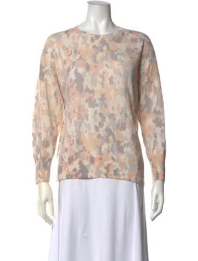 Pre-owned Equipment Cashmere Animal Print Sweater In Neutral