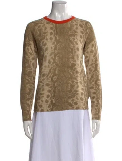 Pre-owned Equipment Cashmere Animal Print Sweater In Neutral