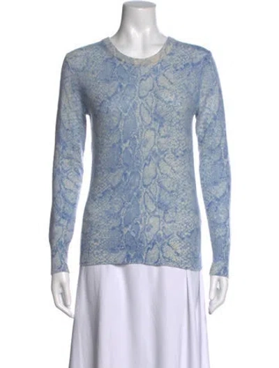 Pre-owned Equipment Cashmere Animal Print Sweater In Neutrals