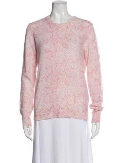 Pre-owned Equipment Cashmere Animal Print Sweater In Pink