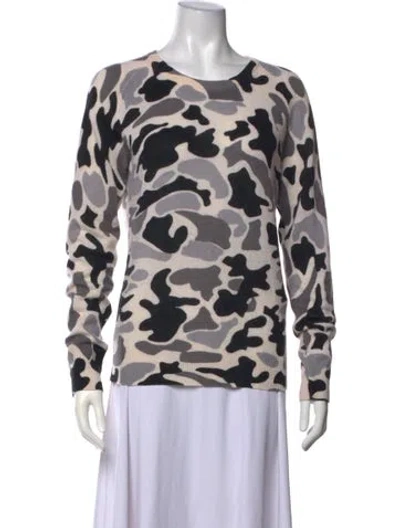 Pre-owned Equipment Cashmere Camouflage Print Sweater In Neutrals