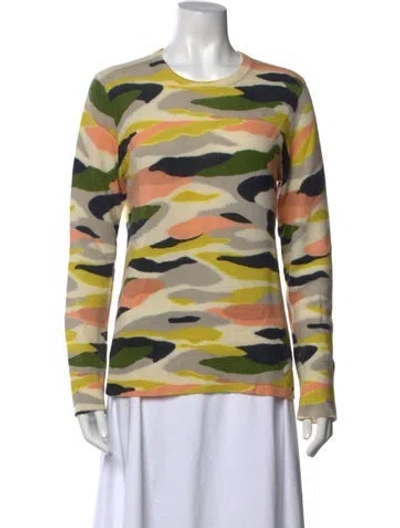 Pre-owned Equipment Cashmere Camouflage Print Sweater In Yellow
