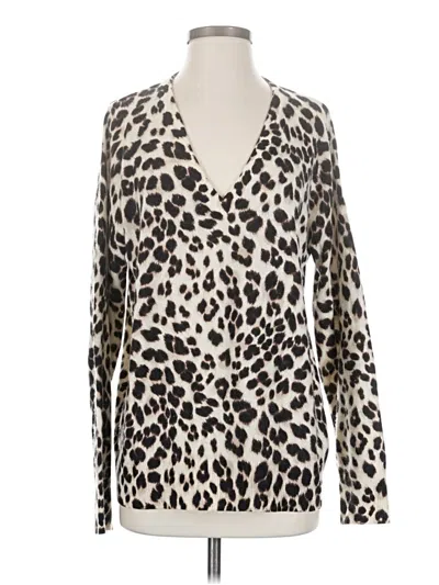 Pre-owned Equipment Cashmere Cardigan Sweater In Ivory