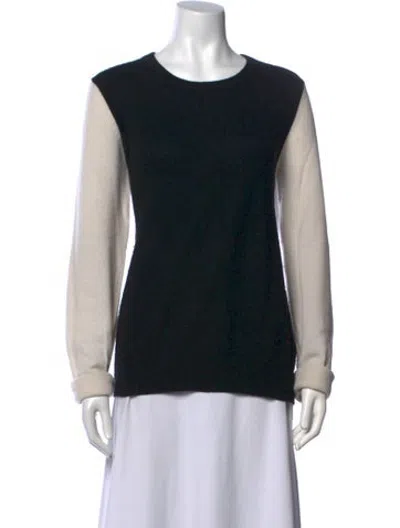 Pre-owned Equipment Cashmere Colorblock Pattern Sweater In Black