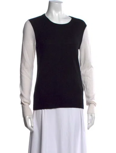 Pre-owned Equipment Cashmere Colorblock Pattern Sweater In Black