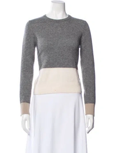 Pre-owned Equipment Cashmere Colorblock Pattern Sweater In Gray