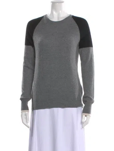 Pre-owned Equipment Cashmere Colorblock Pattern Sweater In Gray