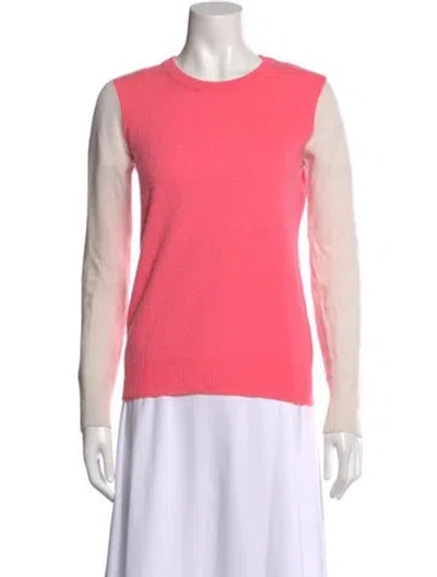 Pre-owned Equipment Cashmere Colorblock Pattern Sweater In Pink