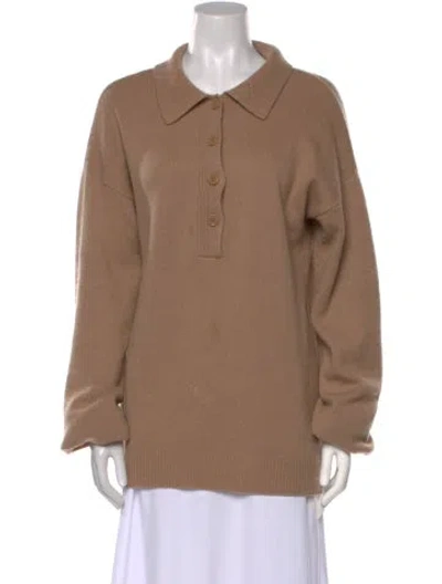 Pre-owned Equipment Cashmere Crew Neck Sweater In Brown