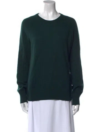 Pre-owned Equipment Cashmere Crew Neck Sweater In Green