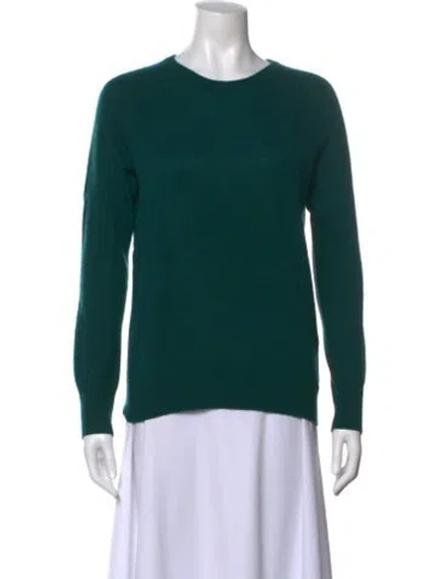 Pre-owned Equipment Cashmere Crew Neck Sweater In Green