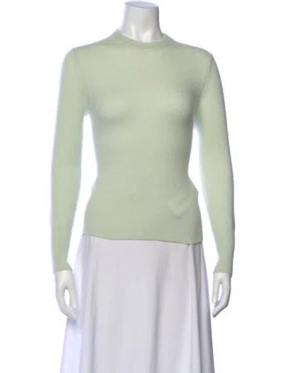 Pre-owned Equipment Cashmere Crew Neck Sweater In Green