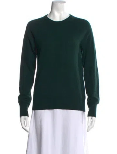 Pre-owned Equipment Cashmere Crew Neck Sweater In Green
