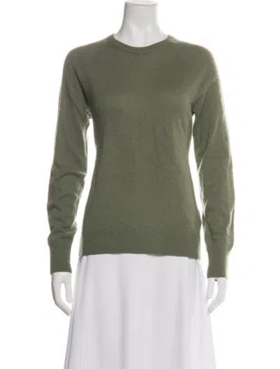 Pre-owned Equipment Cashmere Crew Neck Sweater In Green