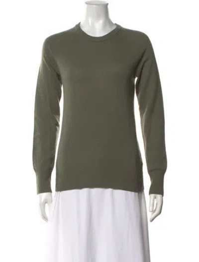 Pre-owned Equipment Cashmere Crew Neck Sweater In Green