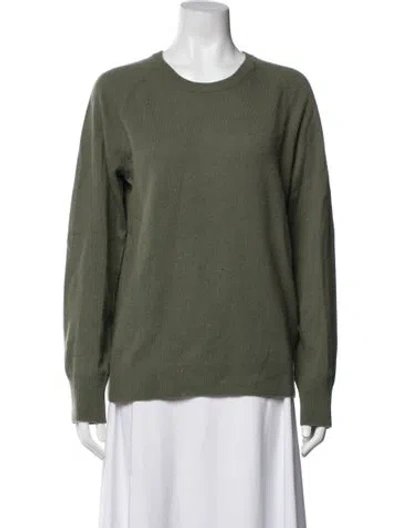 Pre-owned Equipment Cashmere Crew Neck Sweater In Green