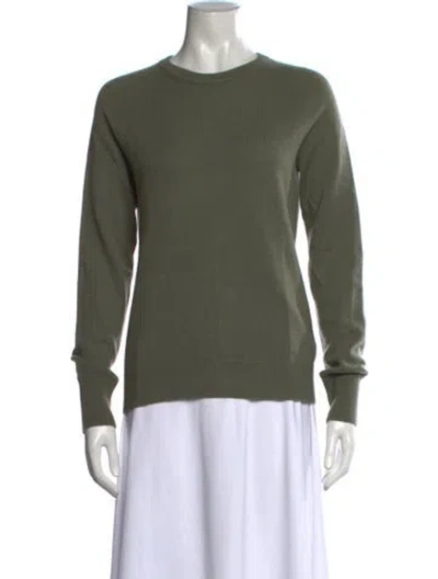 Pre-owned Equipment Cashmere Crew Neck Sweater In Green
