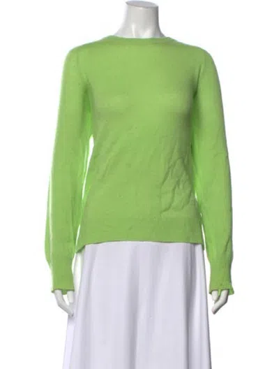 Pre-owned Equipment Cashmere Crew Neck Sweater In Green
