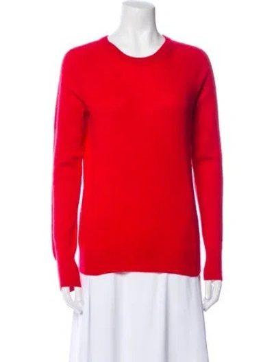 Pre-owned Equipment Cashmere Crew Neck Sweater In Red