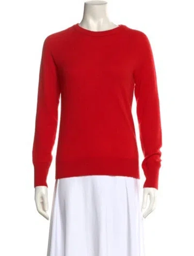 Pre-owned Equipment Cashmere Crew Neck Sweater In Red
