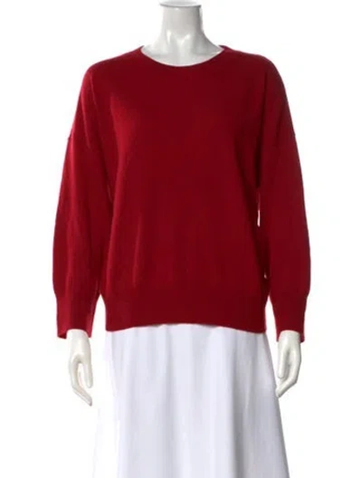 Pre-owned Equipment Cashmere Crew Neck Sweater In Red