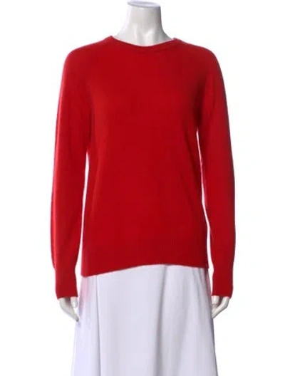 Pre-owned Equipment Cashmere Crew Neck Sweater In Red