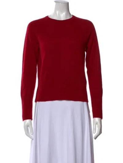 Pre-owned Equipment Cashmere Crew Neck Sweater In Red
